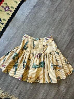Hannah Kurland Womens Striped A Line Skirt Brown Size 8
